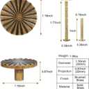 Antique Brass Cabinet Knobs 2 Pack Vintage Round Drawer Pulls for Dresser, Closet, Bathroom & Kitchen, Aged Finish Solid Brass Hardware with Screws for Cabinets & Furniture