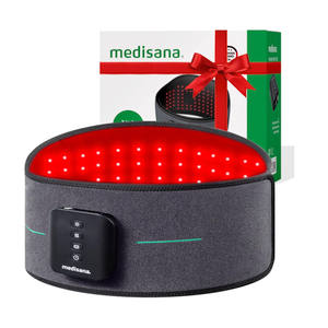 Medisana 3in1 Red Light Massager Belt, Heating Pad for Lower Back, Cordless Wearable Near Infrared & Red Light Therapy Belt Back Wrap with Adjustable Heat and Vibration for Lower Back Pain Relief