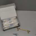 Amerdeco 10 Pack Brushed Brass Cabinet Pulls 5 Inch(128mm) Hole Center Cabinet Hardware Gold Kitchen Cabinet Handles for Bathroom Drawer Pulls Dresser Pulls ZH0014.