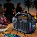 ANCOON Speakers Bluetooth Wireless: 80W(Peak) Loud Speaker with Bass, 20H Playtime, IPX6 Waterproof, Large Jobsite Speakers for Work, Outdoor, Workshop, Garage, Portable Speaker with TWS (Black)