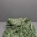 Honeydak Ribbed Rabbit Fur Stuffed Animal Storage Bean Bag Chair Cover (No Filler) Comfy Bean Bag Cover Without Filling or Home Bedroom Decor Organizing Plush Doll Textile Holder (Green,L)