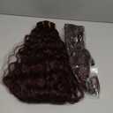LONAI Clip In Hair Extensions, 6PCS Curly 24" Long Synthetic Clip On Hairpiece For Women-Burgunry