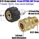 M MINGLE Ultimate Pressure Washer Adapter Set, Quick Disconnect Kit, M22 Swivel to 3/8 Inch Quick Connect, 3/4 Inch to Quick Release, Pack of 8