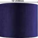 GO&SO Dark Blue Velvet Drum Lamp Shade Set of 2 Medium 13" Top x 13" Bottom x 10" High(Spider) Modern Lamp Shades for Table Lamps & Bedside Lamp Replacement Lampshade Required Assembly