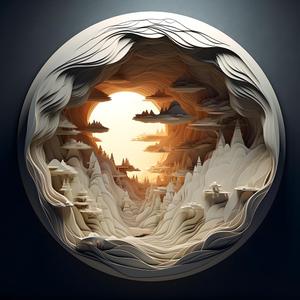 Bgraamiens- Hard Puzzles for Adults -3D Visual Dawn Inside a Cave - 1000 Pieces Round Puzzle for Adults, Unique Impossible Difficult Hard Challenging Jigsaw Puzzles 1000 Pieces