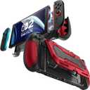 Mumba Dockable for Nintendo Switch 2 Case with Flip Stand, [Titan] Ergonomic Switch 2 Grip Protective Cover Holds 5 Game Cards & 2 TF Cards TPU Accessories and Quick-Release Joy-Con Design (Ruddy)