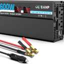 OLTEANP 600W Power Inverter Pure Sine Wave Inverter 12V DC to 120V AC Converter for Car, Truck, Home, Vehicles, Laptop, Car Inverter 12V to 110V with 2 AC Outlets, 2 USB Ports, LCD Display