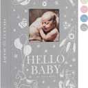 Lanpn Baby Photo Album 4x6 300 Pockets, Linen Newborn Bebe Ultrasound Photo Album with Memo Writing Area, Cover Photo Book, Picture Album for kids, Baby Boy Memory Book Keepsake Grey