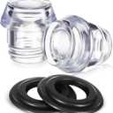 Lounsweer 2 Sets Percolator Parts Top and Washer Ring Compatible with Farberware Yosemite Coffee Percolators Replacement Transparent Coffee Pot Filters