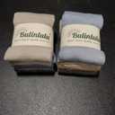 Bulinlulu Wide Men and Women's Socks. 6-Pairs. Non Binding. Wide Top Stretches to Max Width 10"-11.5". Bamboo + Polyester Blend. Size L.