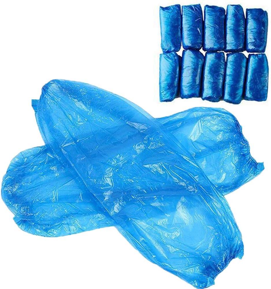 Disposable Arm Sleeves Covers, PeSandy 100pcs Waterproof PE Oversleeves Covers (Blue)