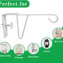 moonoom 2 Pack Adjustable Vinyl Fence Hooks,5 x 10 Inches Durable White Patio Hooks Coated Steel Fence Hangers for Hanging Flower Baskets, Wind Chimes, Planters, Lights (2pcs White)