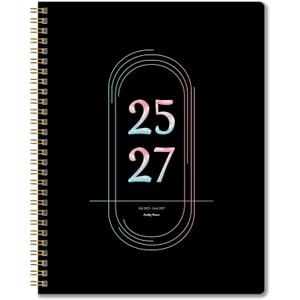 3 x 2025-2027 Monthly Planner, July 2025-June 2027, A4 (8.5" x 11"), 2 Year Monthly Planner, 24 month Calendar, Simple Calendar Planner Notebook Cardboard Cover, Suitable for Schools & Offices, Black