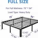 14 Inch High Heavy Duty Full Size Bed Frame Metal, Platform Bed Frame Full Size No Box Spring Needed, Noise Free, Easy Assembly, Black
