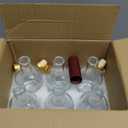 Mfacoy Set of 6 Glass Bottles, 12 oz Clear Liquor Bottles, Heavy Base Glass Bottle with T-Top Cap, Vodka Bottle for Wine Beverages Drinks Oil Vinegar Kombucha Beer with Cork Stopper Airtight Lid