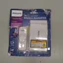 Philips Wireless Doorbell Kit, Battery-Operated Reciever, 1 Push Button, 2 Melodies, 4 Volume Levels, 150 Ft Range, White, DES1120W/27