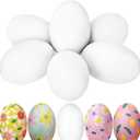 Marsui 12 Pcs 3.252.3 Inch Large Wooden Easter Eggs for Painting Fake Chicken Eggs Bulk, Smooth Wooden Eggs for Easter Crafts Decor Toy Food (White)