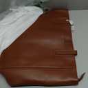 Genuine Leather Work Tote Bag for Women Large Vintage Tote Bag with Zipper Leather Purse and Handbags (Brown)