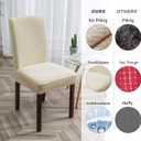 Genina Waterproof Chair Covers for Dining Room 6 Pack Kitchen Chair Covers Parson Dining Chair Slipcover,Beige
