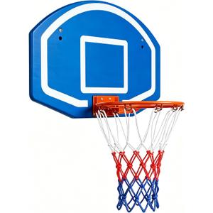 Wall Mounted Basketball Hoop Shatter-Proof Backboard 18" Standard Rim, Anti-Tear Net, Indoor Outdoor Basketball Games