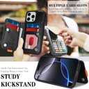 GUERNICA for iPhone 15 Pro Max (6.7") Wallet Case with Card Holder, RFID Blocking for Women Men, Kickstand Shockproof Phone Case for Apple 15 Pro Max, A - Black