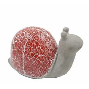 Stone Snail Red 8"L 5"H
