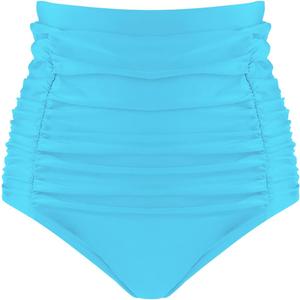 RELLECIGA Women's High Waisted Bikini Bottom Tummy Control Ruched Full Coverage Swim Bottom (Medium)