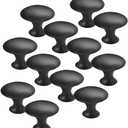 4 x 15 Pack Black Cabinet Knobs - 1.18 Inch (30mm) Round Zinc Alloy Drawer Knobs, Dresser & Wardrobe Door Handles, Hardware for Kitchen, Bathroom, Bedroom
