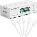 FOCUSLINE 2000 Pack White Plastic Forks Bulk, Heat Resistant Disposable Forks, Plastic Silverware for Take out Restaurants, Parties, Picnics, Travel & Any Events