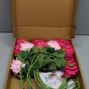 Serwalin 20pcs Artificial Pink & Hot Pink Roses, 4'' Big Flower Head, Fake Velvet Roses, Silk Roses Long Stems Realistic Bouquet for Wedding Parties Table Centerpiece and Home Decor : Home & Kitchen