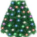 JXITON 33ft Christmas Garland, Greenery Artificial Pine Garland with Light Twisted Hanging Garland Holiday Decor for Stairs Mantle Fireplace Home Party Holiday Christmas Indoor Outdoor Decortion