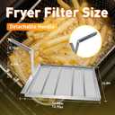 Commercial Deep Fryer Filter TK45, 12.5" x 13.75" 304 Stainless Steel with 500 Micron Mesh to Intercept Residue, Deep Fryer Filters for Cleaner Performance in Restaurants & Kitchens
