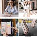 Strapurs Wallet Case Compatible with iPhone 13 Pro Max RFID Blocking 10-Card Holder Soft PU Leather Magnetic Snap Shoulder Strap Zipper Pocket Phone Case Fit for iPhone 13 Pro Max - Rose Gold