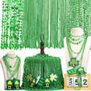 100 200 Pack St. Patricks' Day Beads Necklaces Bulk, Shamrock Necklaces Green Beaded Necklaces For Irish St. Patricks Party Decorations