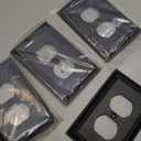 4-Pack Duplex Outlet Cover Plate, Decorative Matte Black Switch Plates and Outlet Covers, Natural Bamboo Fiber Wall Plates for Electrical Outlets, 1 Gang Receptacle Cover, Corrosion Resistant