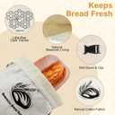 2-Pack Beeswax Bread Bag for Sourdough, Reusable XL Cotton Bread Bag for Homemade Bread, Sourdough Bag, Beeswax Bag with Date Tracker, Sourdough Bread Storage for Freshness, 17x13in (Black-Orange)