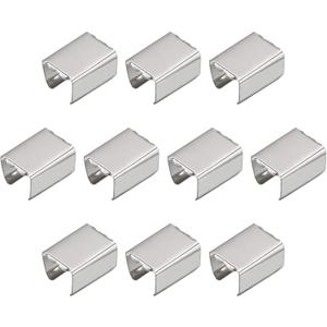 uxcell Fold Over Crimp Caps, 200Pcs 12 x 10mm Ribbon End Clasp Tips Clamp Cord Ends for Jewelry DIY Craft Making, White Nickel