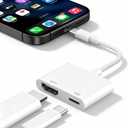 USB C to HDMI Adapter for iPhone iPad MacBook -Apple MFi Certified, 4K@60Hz HDMI to Type C iPhone Adapter for TV with 100W Fast Charging for iPhone 17 16 15 MacBook Pro Air iPad Pro Galaxy Serise
