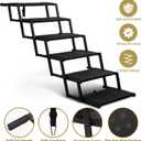 Extra Wide Dog Stairs for Car - Foldable Dog Ramps for Large Dogs with Non Slip Surface, Portable Dog Steps for Cars and SUV, Truck, Support Up to 250 Lbs