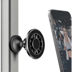 Gym Magnetic Phone Holder Mount for MagSafe Dual Magnet Magnetic Phone Mount All Metal, Strong Grip Phone Holder for iPhone 16 15 14 13 Pro Max, Compatible with Android, Gym Essentials