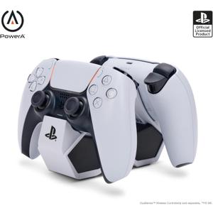 PowerA Twin Charging Station for Dualsense Wireless Controllers, Dualsense Controller Charging, Charge, Sony PlayStation, PS5, Officially Licensed - PlayStation 5