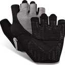 Sunnex Gym Gloves - Fingerless, Breathable Workout Gloves for Weightlifting, Cycling & More (Large, JS-GREY)