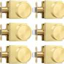 Goldenwarm Gold Closet Door Knobs Interior, Bruhsed Gold Passage Door Knobs, Heavy Duty Zinc Alloy Brushed Brass Interior Door Knob for Closet Hall 6 Pack