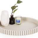 Oval Tray for Coffee Table Decor, 15" Concrete Tray, Table Centerpieces Decorative Trays for Home Decor, Modern Decorative Trays for Coffee Tables, Centerpiece Trays, Gray