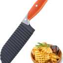 VITUER Crinkle Cutter for Veggies, Crinkle Cut Knife for French Fry, Vegetable, Potato, Cucumber, Carrot and Fruit, Stainless Steel Wave Fries Cutter Slicer With Ergonomic Handle, Dishwasher Safe