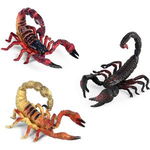 Rileryan Scorpion Figurine Realistic Plastic Scorpion Arthropod Figurine for Collection, Pack of 3