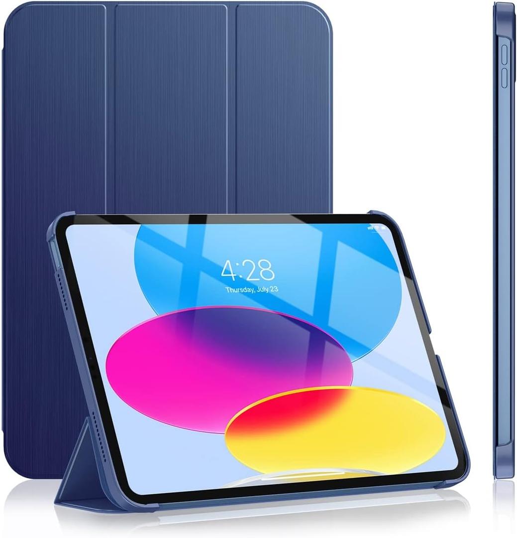 Soke Case for iPad 11th Generation (A16) 11-inch 2025 & 10th Gen 10.9-inch 2022 - [ Auto Wake/Sleep + Slim Trifold Stand], Protective Hard PC Back Cover for Apple iPad 11/10 - Navy Blue