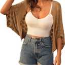 GRACE KARIN Womens Crochet Summer Cardigan Shrug 2025 Lightweight Open Front Hollow-out Batwing Cardigan Sweater Outwear (Medium)