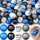 Liliful 48 Pcs Motivational Stress Balls Bulk Inspirational Squeeze Balls for Adults Anxiety Relief Fidget Toys Office Employee Gifts Classroom Rewards 2.2 Inch (Black and Blue)
