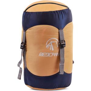 REDCAMP Nylon Compression Stuff Sack, Lightweight Sleeping Bag Compression Sack Great for Backpacking, Hiking and Camping,Blue/Yellow/Army Green/Black, Large